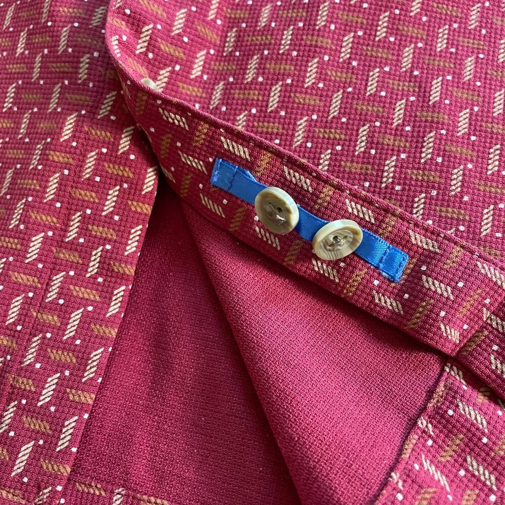 Zimni Sport 100% Silk 90s Med Men’s Casual Button Front Short Sleeve Shirt Red - Picture 7 of 12